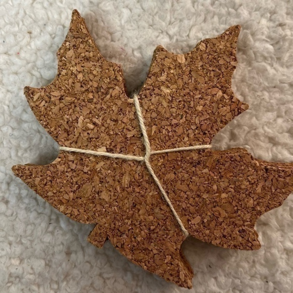 Design Ideas Cork Maple Leaf Coaster Set